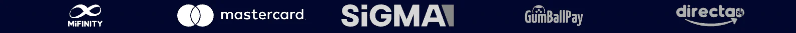 WeezyBet Casino Logos von MiFinity, Mastercard, SiGMA, GumballPay und directa24